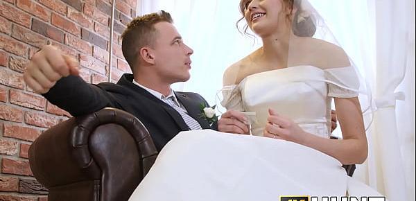  Beautiful bride fucks stranger while hubby cuckolds